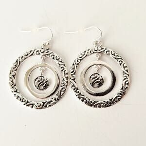 Boho Silver Hoop Earrings